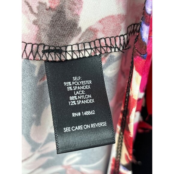 Torrid Floral Lace Fit & Flare Midi Asymentrical Dress Studio Knit Black 4X New - Picture 10 of 10